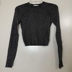 ALC Frank A.L.C. crew neck ribbed silver shimmer long sleeve merino wool top size XS Photo 0