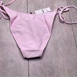 J.Crew Light Pink Ribbed Curved Waist Cheeky String Bikini Bottom Small NWT Photo 6