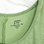 Crown & Ivy  XL Top Striped Swing Tunic 3/4 Sleeve Casual Green Gray White‎ 315 Photo 2