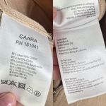 NWT Caara Linen Cotton Blend Midi Dress Cutout Tie Medium M Khaki Tan Event Photo 3