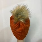 Beanie Hat Adult Orange Brim Boho Slouchy Knitted Winter Ski Handmade Photo 4
