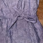 Cynthia Rowley 100% Linen Tie Waist Adjustable Straps Back Zip Romper Photo 4