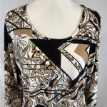 Avenue  mocha black and white abstract pattern Aline dress size 14/16 Photo 1