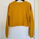 Disney Mickey Mouse Graphic Golden Oversized Cutoff Crewneck Sweatshirt | XS-M Photo 3