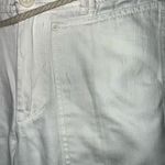 Anthropologie  White Canvas Denim High Rise Belted Straight Crop Jeans 25 Photo 4