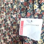 Adrianna Papell Women Small Floral Round Neckline Keyhole Button Flutter Sleeve Photo 6