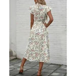 Sason White Floral Cap Short Sleeve Ruffle A Photo 2