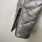 J. Society Quilted Silver Bomber Moto Jacket size S Photo 13