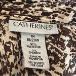 Catherines  Women’s Brown Tan Printed Half Zip Blouse Top Plus Size 1X 18/20W Photo 6