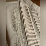 No Tag White Sheer Lace Pleated Sleeveless V Neck Blouse Sz L. Size L Photo 4