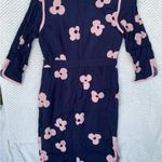 Boden Navy Dress with pink flowers sz 6 floral office business casual summer Blue Photo 7