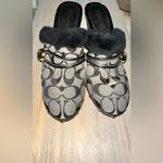 Coach Authentic Ivanka Wood & Faux Fur Clog Heel Photo 2