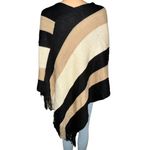 Riah Fashion Riah Color Block Fringed Poncho Photo 6