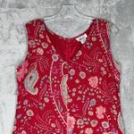 American Ange Dress Womens 10 Red Pink Paisley Asymmetric Midi 90s Y2K Vintage Photo 4