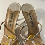 Jimmy Choo  Heels White and Yellow Y2K Vintage Stilettos *heel tips need replaced Photo 1