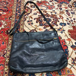 Margot New York Black Leather Shoulder Bag Zip Top Hobo Purse Photo 0