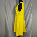Jessica J Howard Yellow V Neck Dress Crochet Front Stretch Sleeveless A Line 16 Gold Photo 2