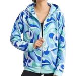 Hill House The Allie Zip Up Ocean Kaleidoscope Sweatshirt NWT Women’s Size Small Blue Photo 0