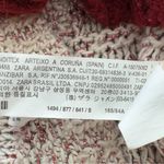 ZARA Knit mohair wool crochet Burgundy V-Neck Sweater S Photo 3