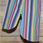 Ralph Lauren Rainbow Stripe Collarless Button Dress Shirt Ladies 8 French Cuffs Photo 5
