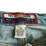 No Excuses  Blue Distressed Whitewash Flared & Frayed Wide Leg Junior’s Size 15 Photo 5