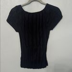 Joseph A . Black Ribbed Short Sleeve Top Photo 3