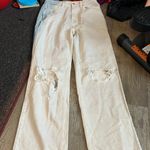 PacSun  90s Boyfriend Off White Ripped Jeans Size 27 Photo 0