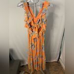 LC Lauren Conrad Lauren Conrad Orange Floral MIDI Dress‎ size small Photo 6