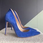 Gianvito Rossi NWOB Blue Suede 100mm Pumps Sz 37 Photo 3