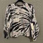 Lacausa NWT  Anthropology Tie Dyed Crewneck Sweatshirt Black & Grey Size L Photo 0