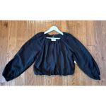 Forever 21  NWT black bubble hem long sleeve top M Photo 10