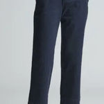 Everlane NWT  Sz 2 The Organic Straight Leg High Rise Pant in Navy Blue Photo 0