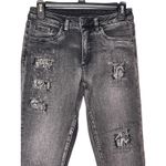 Joseph Ribkoff Women's Jeans Stretch Rhinestone Stud Snake Distressed Denim 2 Photo 3