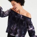 American Eagle  Velvet Tie Dye Off Shoulder Top XS Photo 0