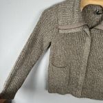 Ralph Lauren Lauren Brown Beige Cotton Blend Knit Zip Front Sweater Womens XL Photo 1