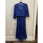 Alex Evenings  Women's Sleeveless‎ Printed Chiffon Midi Spring/Summer Size 6 Blue Photo 5