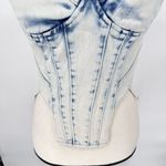 Pretty Little Thing NWT Light Blue Acid Wash Seam Detail Corset Denim Top Sz 2 Photo 2