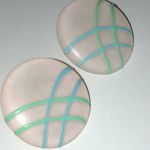 Round Pastel Retro Boho Earrings Blue and Green Accents Photo 3