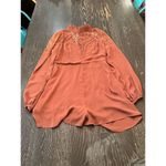 Lush Clothing Lush Women's Burnt Orange Lace Long Sleeve V-Neck Romper Size M Photo 2