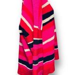 Diane Von Furstenberg  XL Wool Sweater Red Pink Stripe Crewneck Knit Fall Winter Photo 5