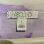 Abound Women’s Tie Dye Cropped Button Up Ruffle Trim Tee Purple Paisley NWT Photo 3