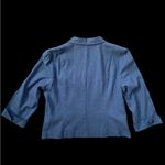 55% LINEN 46% RAYON‎ MISS DORBY PETITE BLAZER JACKET Blue Size 14P Photo 6