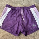 Adidas  Pull On Athletic Active Wear Shorts Women's Size Medium Purple & White Photo 0