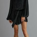 Retrofête Retrofete Grace Sequin Long Sleeve Dress Black Medium NO BELT embellished NEW Photo 7