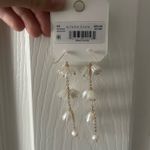 Altar'd State Gold and White Dangle Earring Photo 1