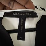 BCBGMAXAZRIA BCBG White combo "NAOMIE" V Neck Sleeveless Dress With Inner Slip Size XS NWOT Photo 3