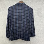 Vintage 90s Carole Little Blazer 4 Navy Plaid Preppy Dark Academia Quiet Luxury Blue Photo 5