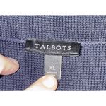 Talbots  Womens XL Navy Blue Sweater Blazer Pockets Nautical Beach Preppy Classic Photo 3