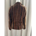 Philosophy  Jacket Womans Large Snakeskin Moto  Brown Gold Hardware‎ Faux Leather Photo 4