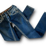 Rock Revival 1024  “Aida” Skinny Jeans Size 24 (26x30.5) Rhinestones Dark Wash Photo 0